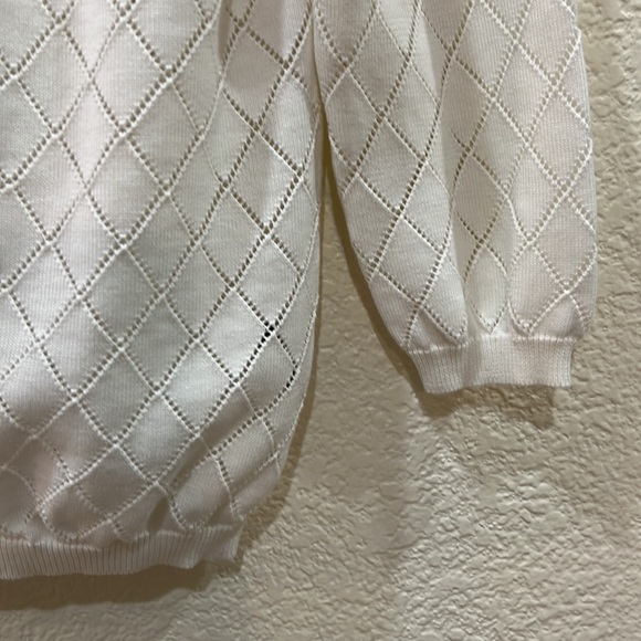 NWOT. Ralph Lauren White Cropped Sweater w/ 3/4-Length Sleeves Runs Very SMALL - Picture 3 of 6